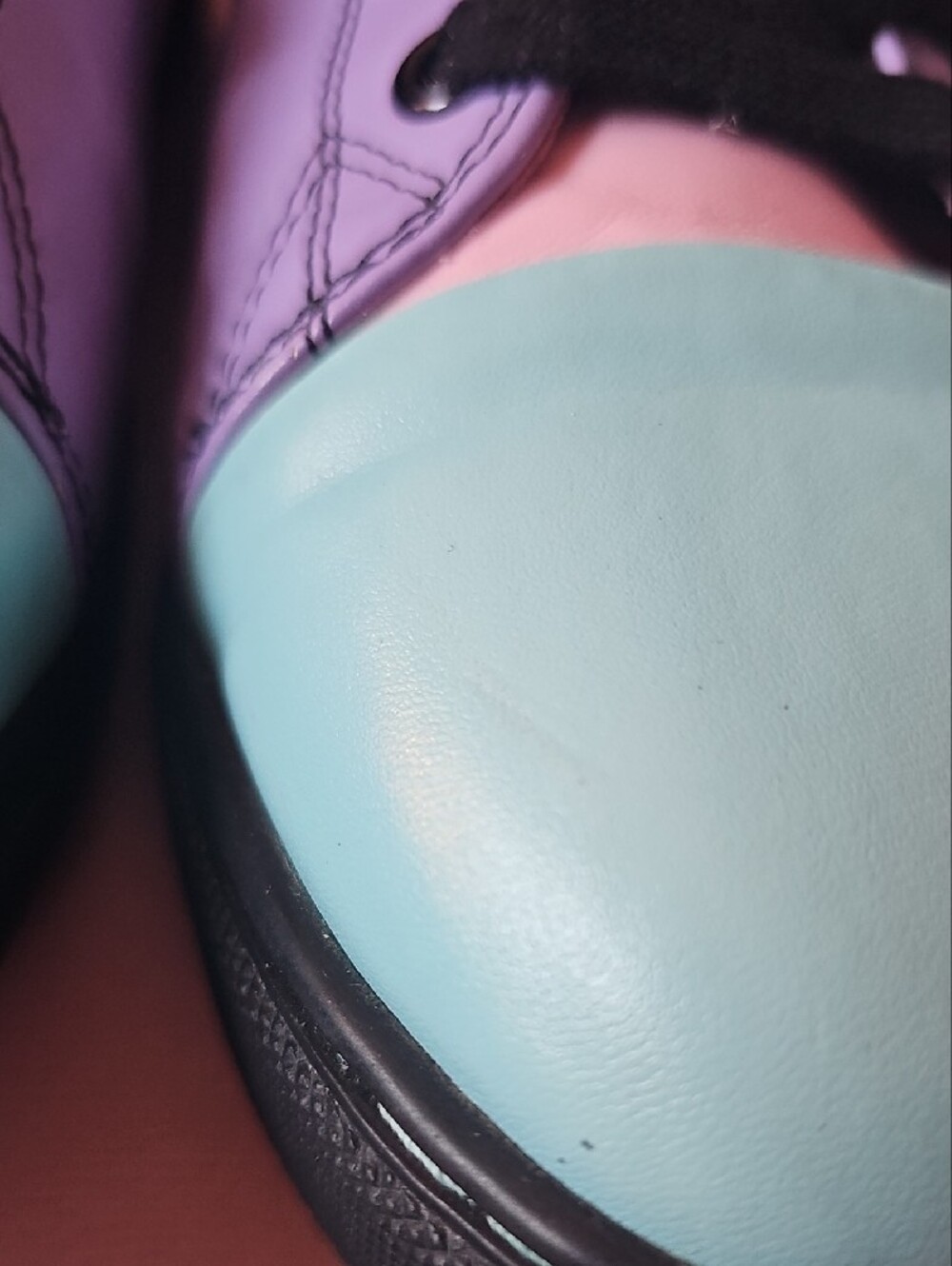 Lavender High-Top Sneakers with Mint Toe and Pink Accents - STRANGE CVLT - Picture 8 of 14